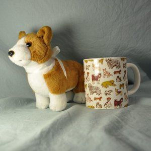 plush Frankford corgi & NWT dog mug bundle (w1580)